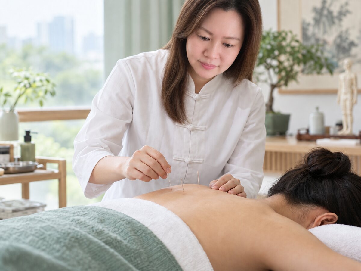 吕伟凤医师为患者进行针灸治疗