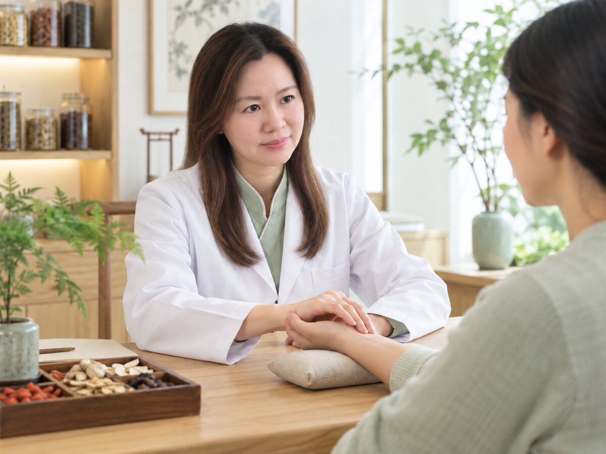 吕伟凤医师为患者进行中医问诊
